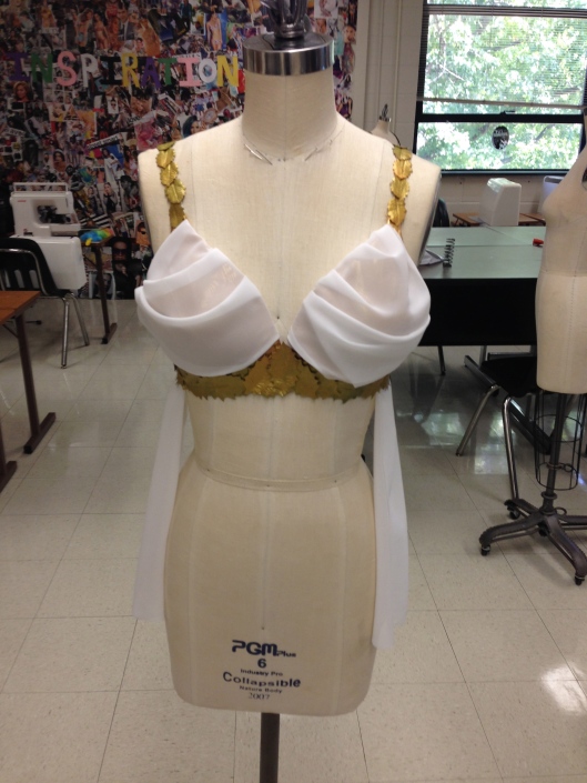 Greek Goddess inspired bra I made for a breast cancer competition/auction.